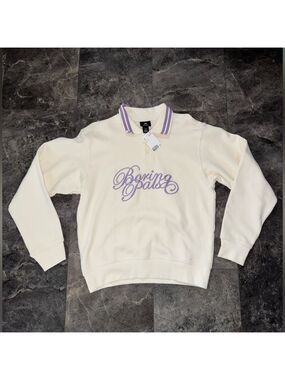 H&M Long Sleeve Collared Off White Sweater Size Small NWT